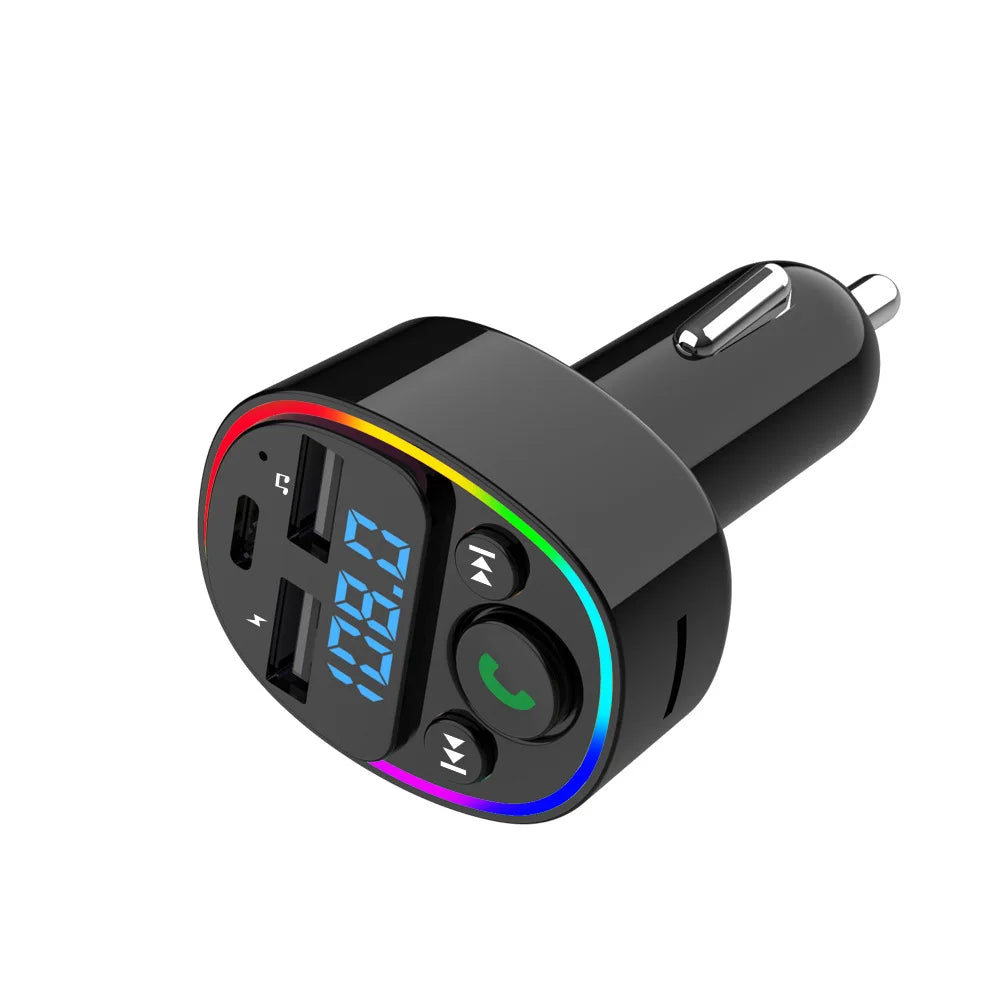 Bluetooth Speaker -PD25W QC Dual USB c 3.1A Wireless Handsfree Audio Car Mp3 Player Car Kit Fast Charger  Fm Transmitter Modulator for Car