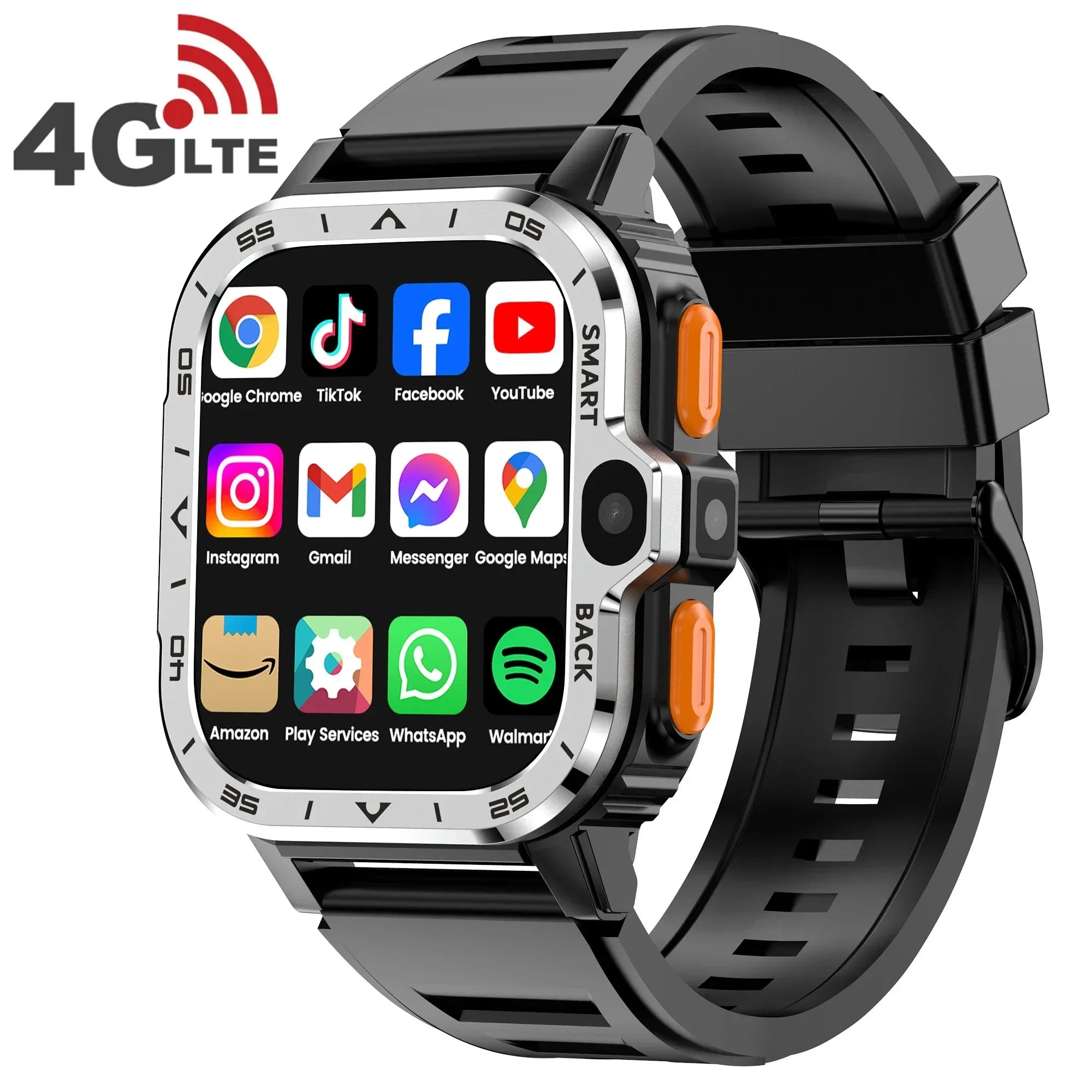 PGD 4G Android Smart Phone Watch RAM 2GB ROM 16GB SIM Card Dual Camera WiFi GPS Waterproof Smartwatch - Tidesmit