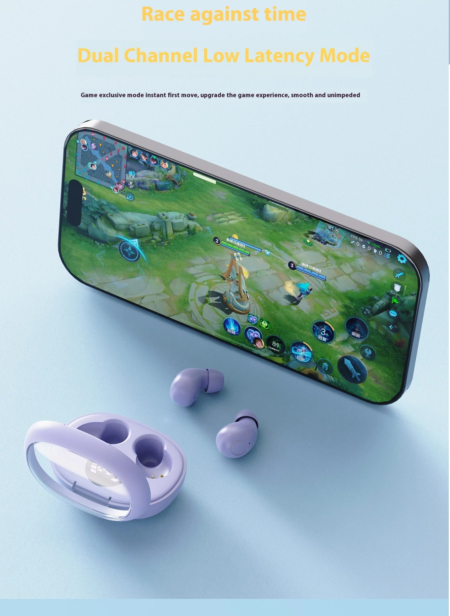 Mini Wireless for Bluetooth Earbuds Long Battery Life Noise Cancelling LED for Sleep/Work In-Ear Tidesmit