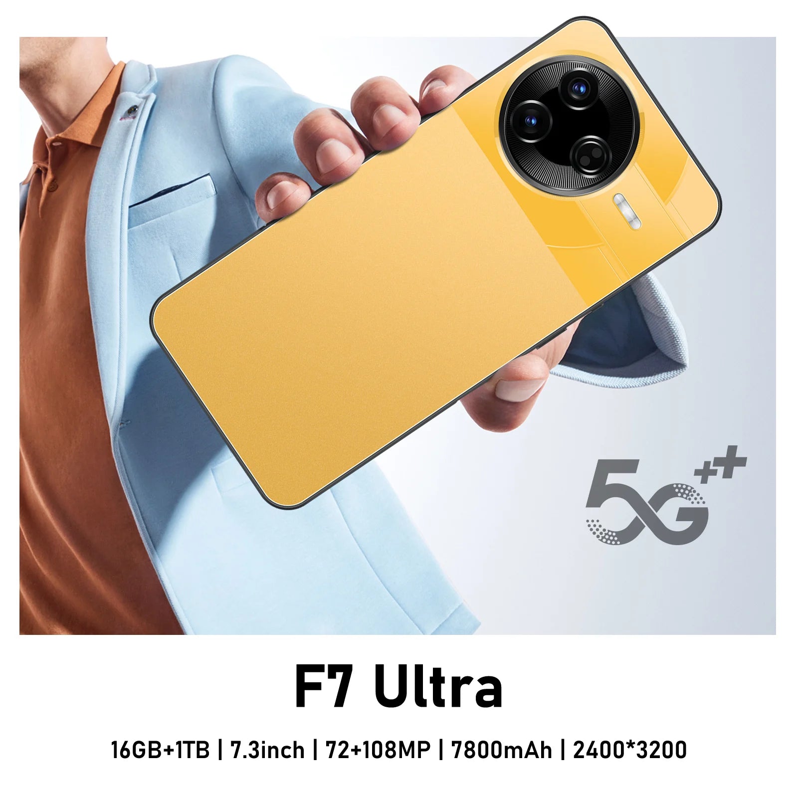 5G Smartphone 16GB RAM 1TB Storage - High Capacity Tidesmit Essential Yellow 16g 1TB Tidesmit