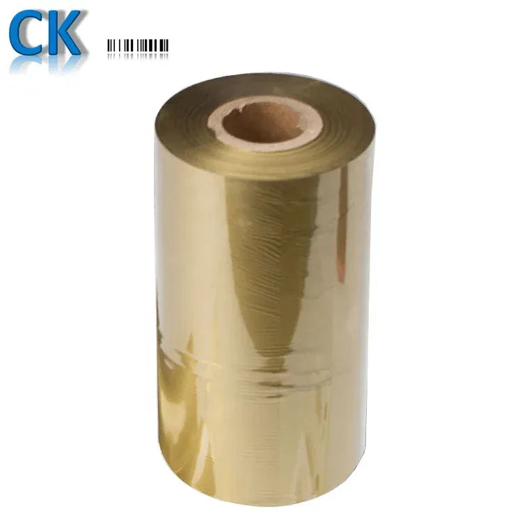 Gold matte wax ribbon jumbo roll for thermal transfer barcode label printing