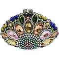Women Luxury Rhinestone Formal Evening Bag Crown Shinny Crystal Clutch Purse Dazzling Handbag for Cocktail Dinner