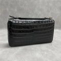 Authentic Crocodile Belly Skin Male Large ZIP Card Purse Genuine Exotic Alligator Leather Businessmen Small Black Clutch Bag