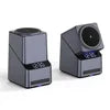 Corporate Gift Set Luxury 360 Rotation 3 in 1 Rotating Charger Cargador Inalambrico With Alarm Clock Hot Sale 15W Custom Logo Universal Gray Tidesmit