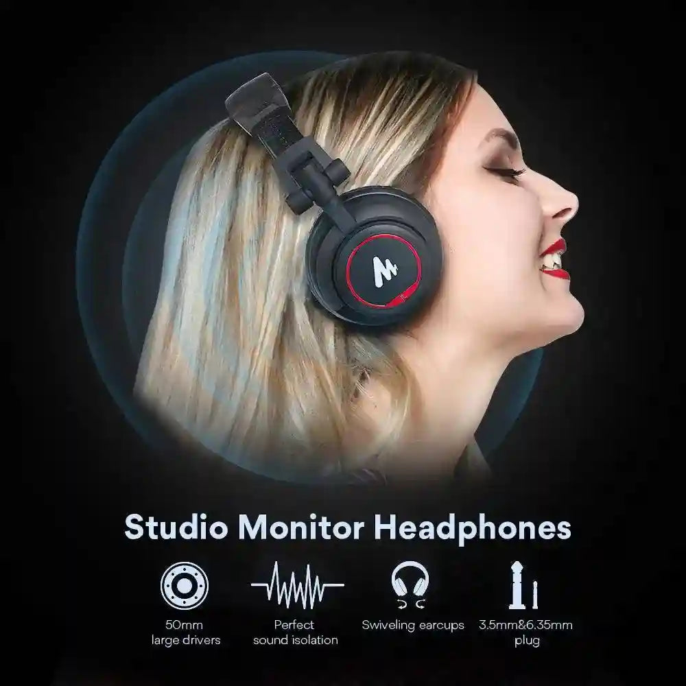 Studio Wireless Over-Ear Headphones with 50MM Drivers and Foldable Design Tidesmit