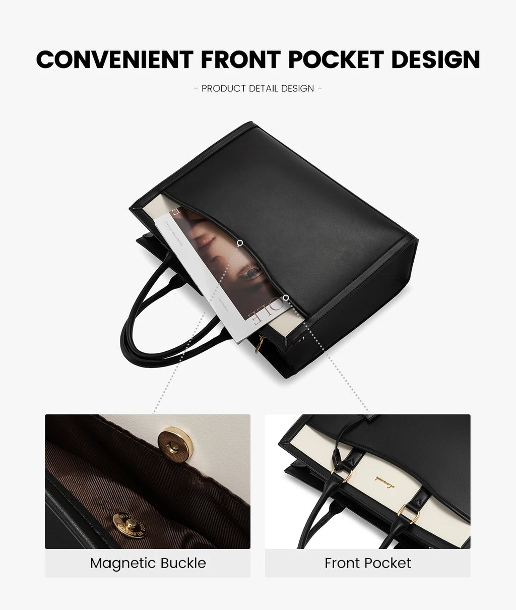 LOVEVOOK 2024 Hot Sales Business Shoulder Bag Computer Tote Bag Handbag Waterproof Luxury Customize Leather Laptop Bag for Women