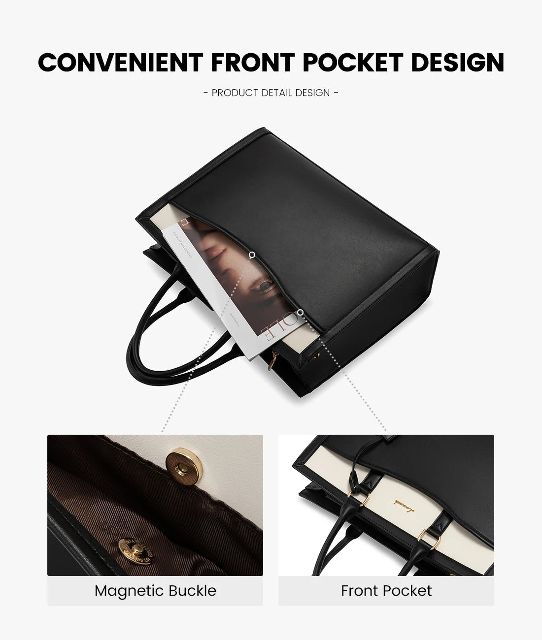 LOVEVOOK 2024 Hot Sales Business Shoulder Bag Computer Tote Bag Handbag Waterproof Luxury Customize Leather Laptop Bag for Women