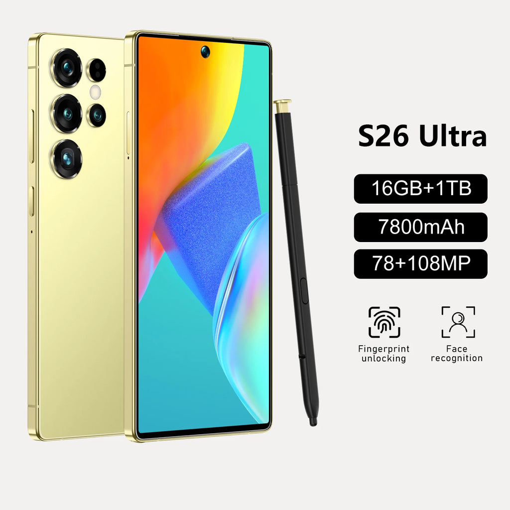 S26 Ultra 5G Smartphone, 1TB Storage, 16GB RAM, Dual SIM Tidesmit