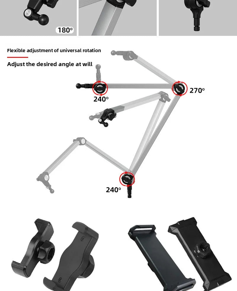 Smart Tracking Waterproof Mobile Phone Stand Aluminum Alloy Bedside Tablet Holder Rotating Desktop Shooting With Custom logo Tidesmit