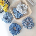 Summer Beach Style Women Hair Scrunchies Sets Blue Series Korean Hair Schrunchy Wholesale 5pcs/pack Girls Vocation Hairband