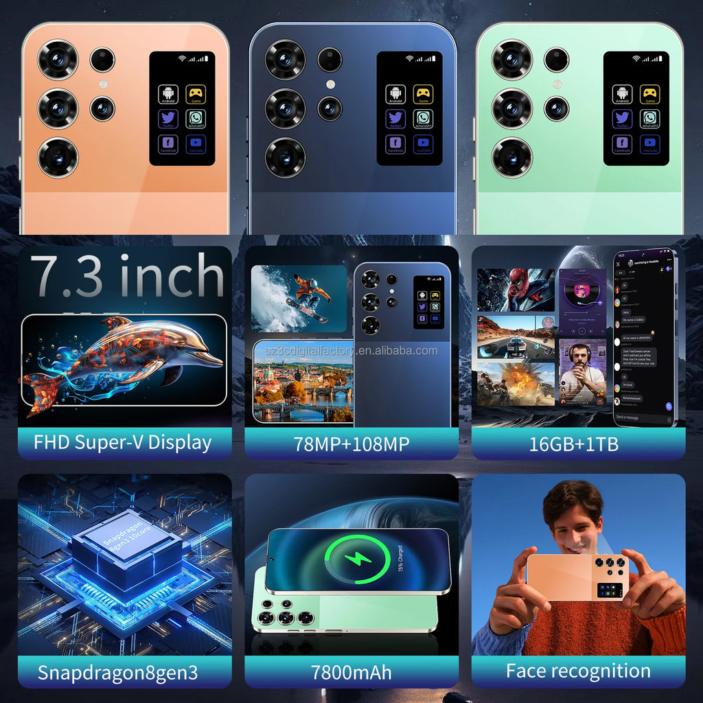 Global Version Mobile Phone S26 Ultra Supports 3G/4G/5G Dual SIM Android 14 16GB+1TB Smartphone for S26 Ultra - Tidesmit