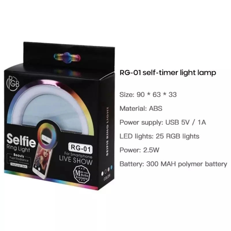 Top Selling Dimmable Clip-on RGB Led Selfie Ring Light Fill Lamp for Mobile Phone Photography Tidesmit