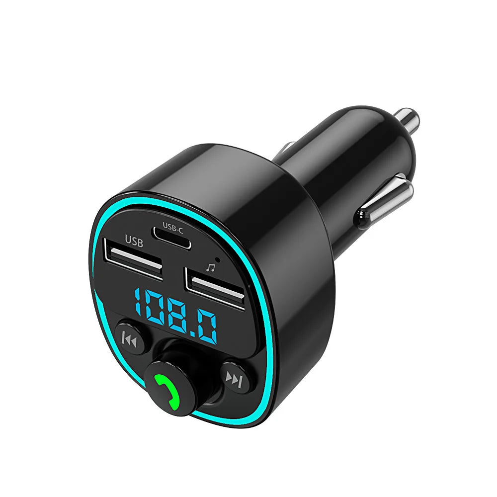 Bluetooth Speaker -PD25W QC Dual USB c 3.1A Wireless Handsfree Audio Car Mp3 Player Car Kit Fast Charger  Fm Transmitter Modulator for Car