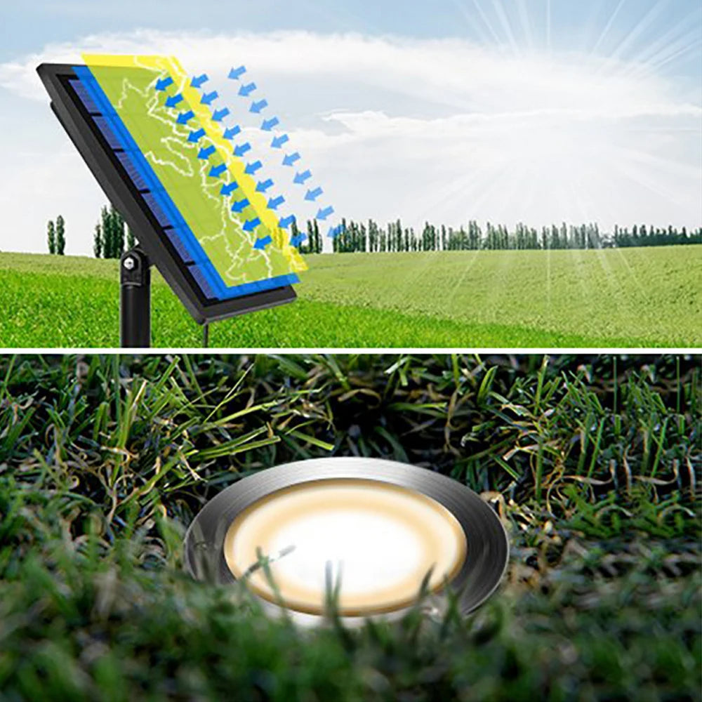 6pcs 8pcs Solar LED Deck Light Waterproof Underground Lamp Garden Buried Lamp Outside Recessed Stair Lamp Floor Wall Spotlight