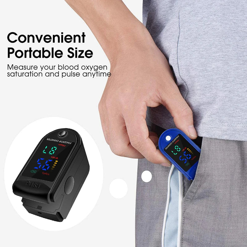 Fingertip Pulse Oximeter SpO2 Monitor Oxygen Saturation Monitor Pulse Rate Measuring Gauge Device Heart rate monitor