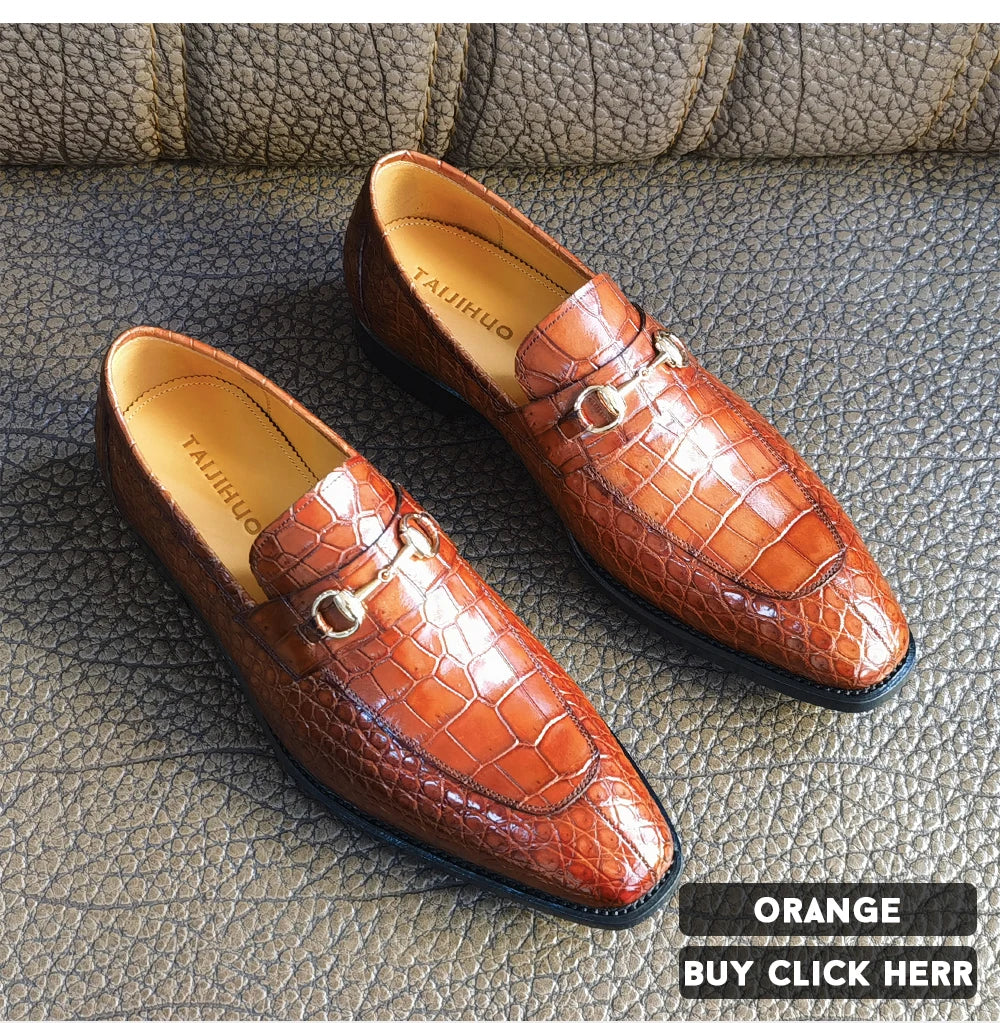 Goodyear Handmade Custom Pure crocodile Leather Loafers Luxury Party Wear Loafers Men Slip-on Office Big Size Men's Dress Shoes