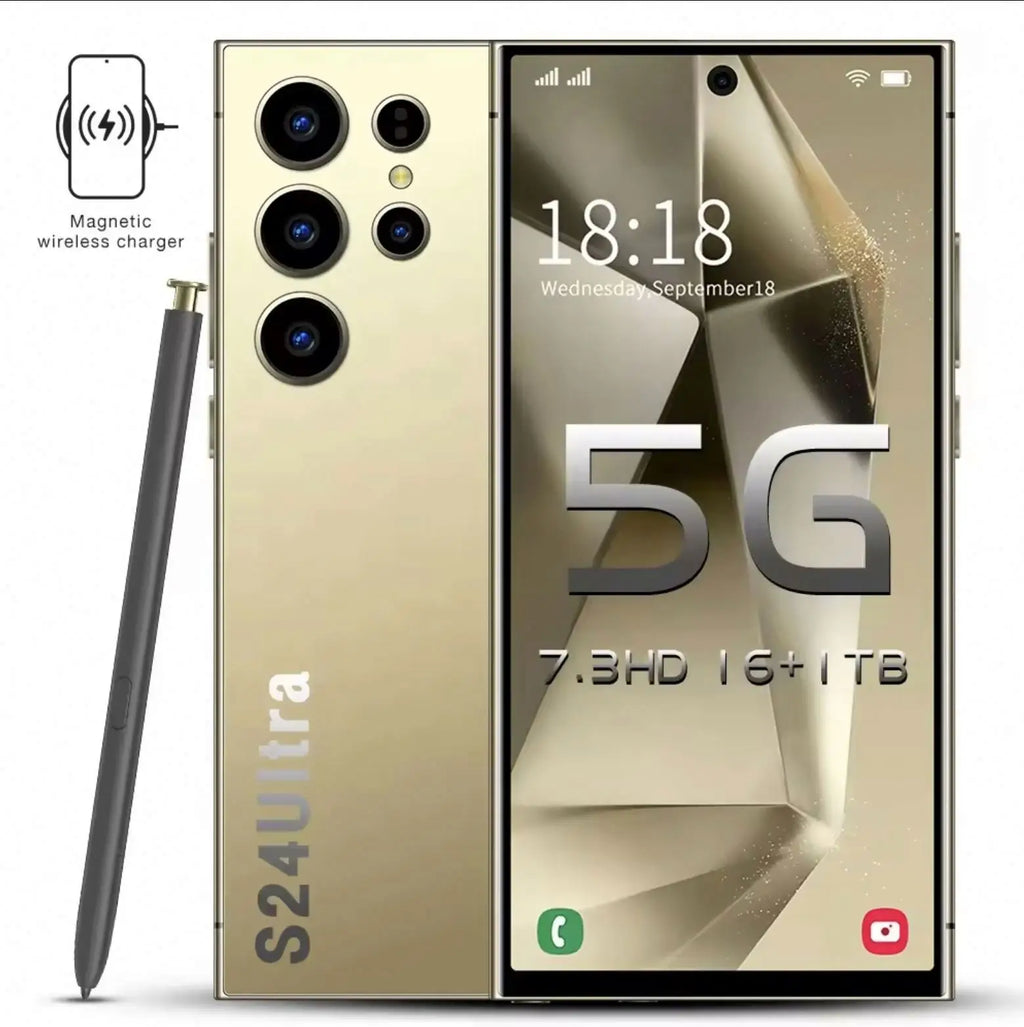 2024 New Ultra-high Speed S24 Ultra 16GB+1TB 5G Smart Phone 7.2-inch 48MP+100MP  8+2 Android 12 Smart Game Phone - Tidesmit