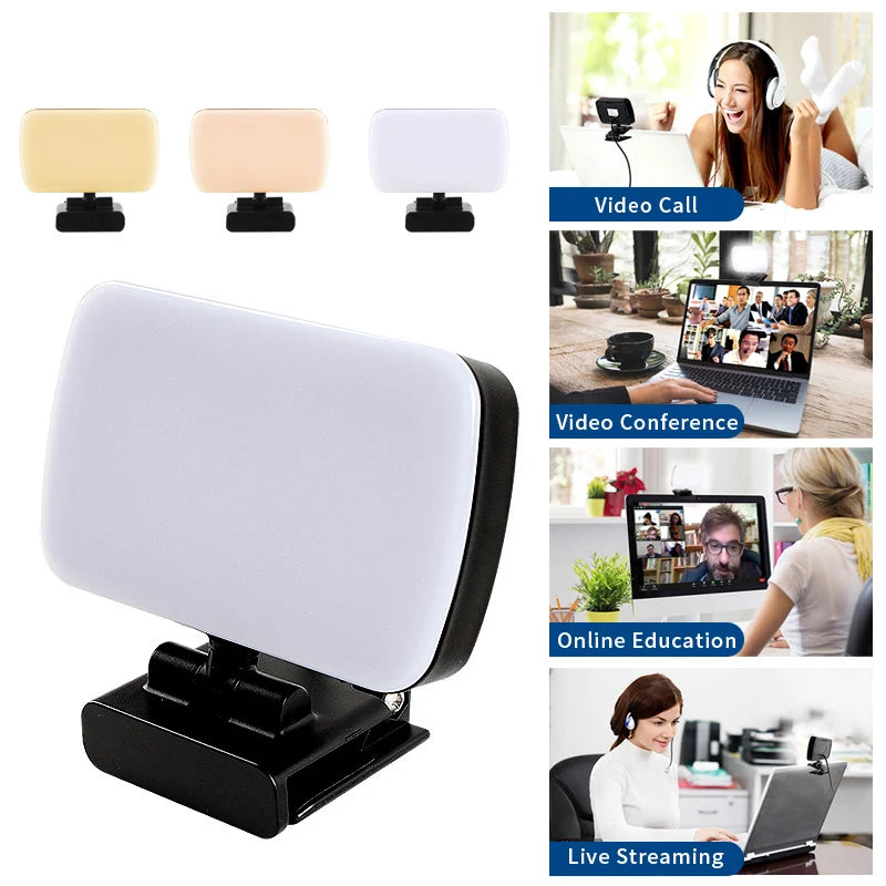 Video Conference Ring Light with Clip - Adjustable LED Lighting Tidesmit
