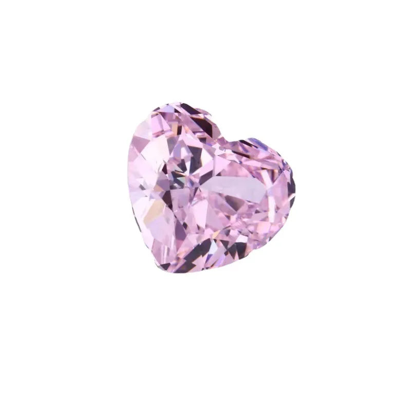 Pink heart-shaped lab-grown diamond, faceted loose stone
