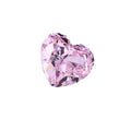 Pink heart-shaped lab-grown diamond, faceted loose stone
