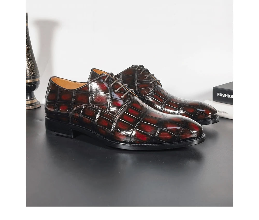 Genuine Crocodile Leather Dress Oxford Leather Shoes for Men Custom Handmade Luxury Leather Shoes Men Business Dress Shoes Men