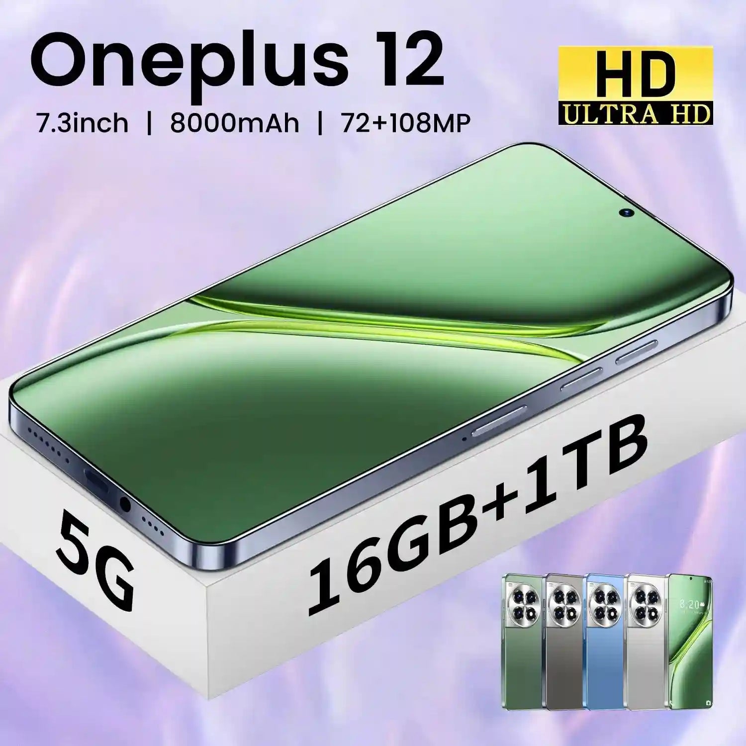 OnePlus 12 5G Smartphone 16GB RAM 1TB Storage AMOLED Display Tidesmit