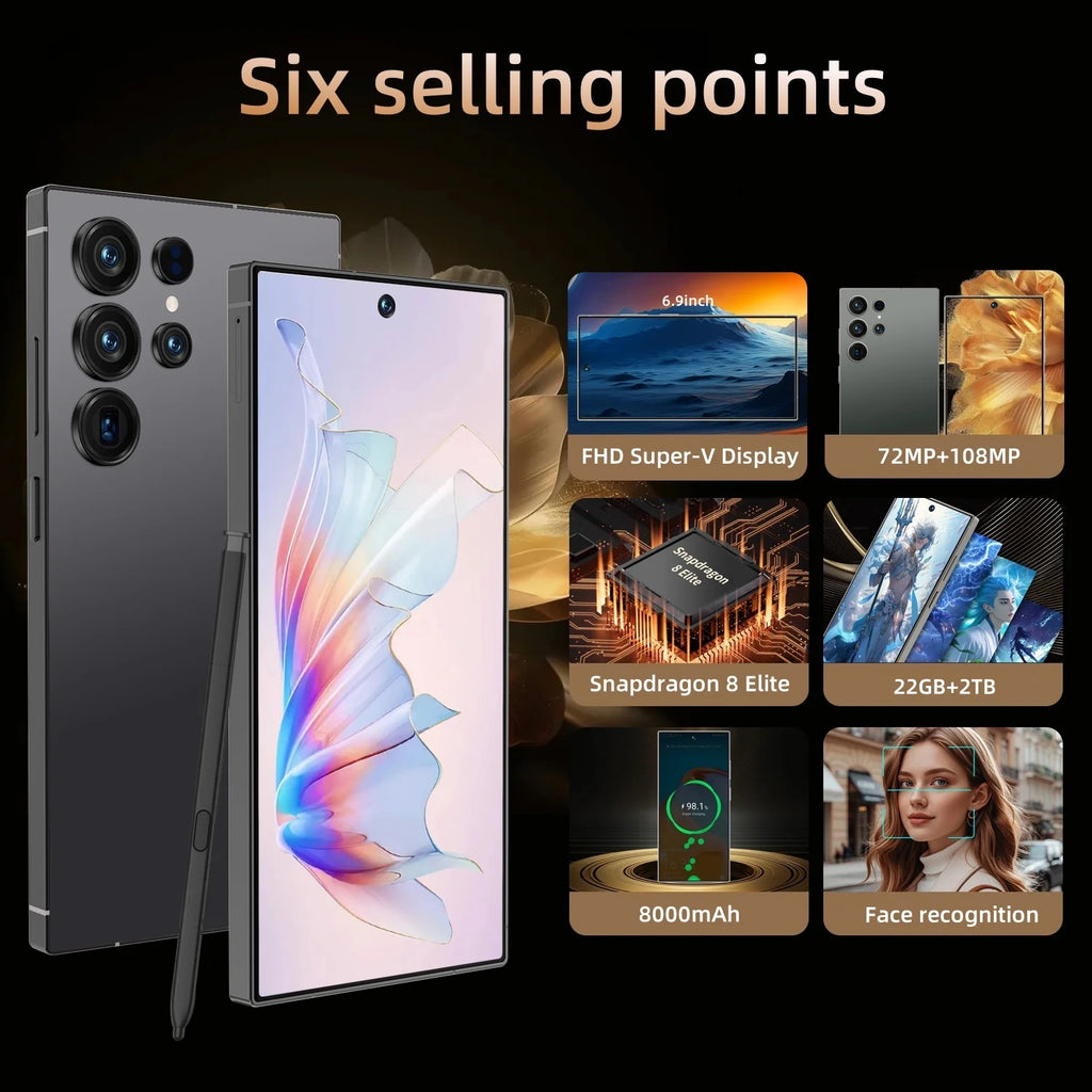 New S25 Ultra 22GB+2TB Best Selling S25 ultra 5G Smartphone 2025 New Android 15 6.9 Inch Gaming 5G WIFI S25 ultra Smart Phones - Tidesmit