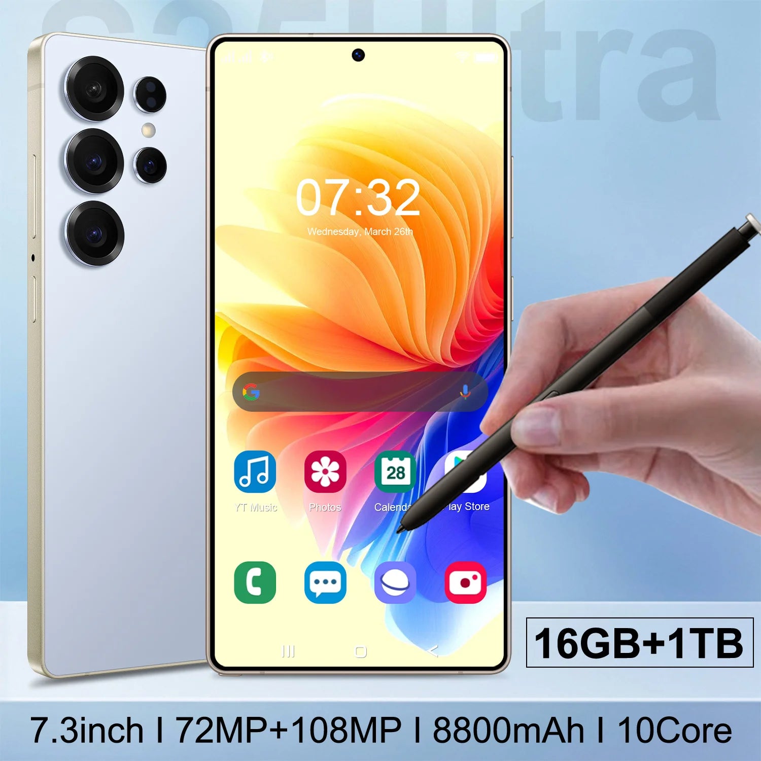 S25Ultra Smart Phone 16GB+1TB WiFi Unlock LTE Gaming Cellphone with 108mp Rear Camera French Language Cheap Wholesale - Tidesmit