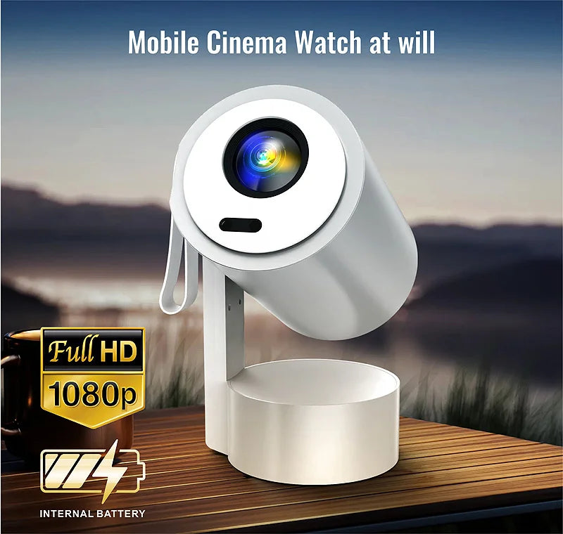 2025 R3P Portable Mini Projector 4K Full HD Smart Proyector 250 ANSI Lumen Home Theater Beamer Projector Built-in Battery Tidesmit