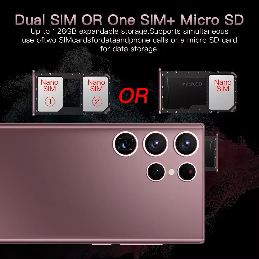 Newest Note30 Ultra Big Screen 5G Android Smart Phone 7.3-inch Water Drop Screen 16GB +1TB Fingerprint Unlocked Mobile Phone - Tidesmit