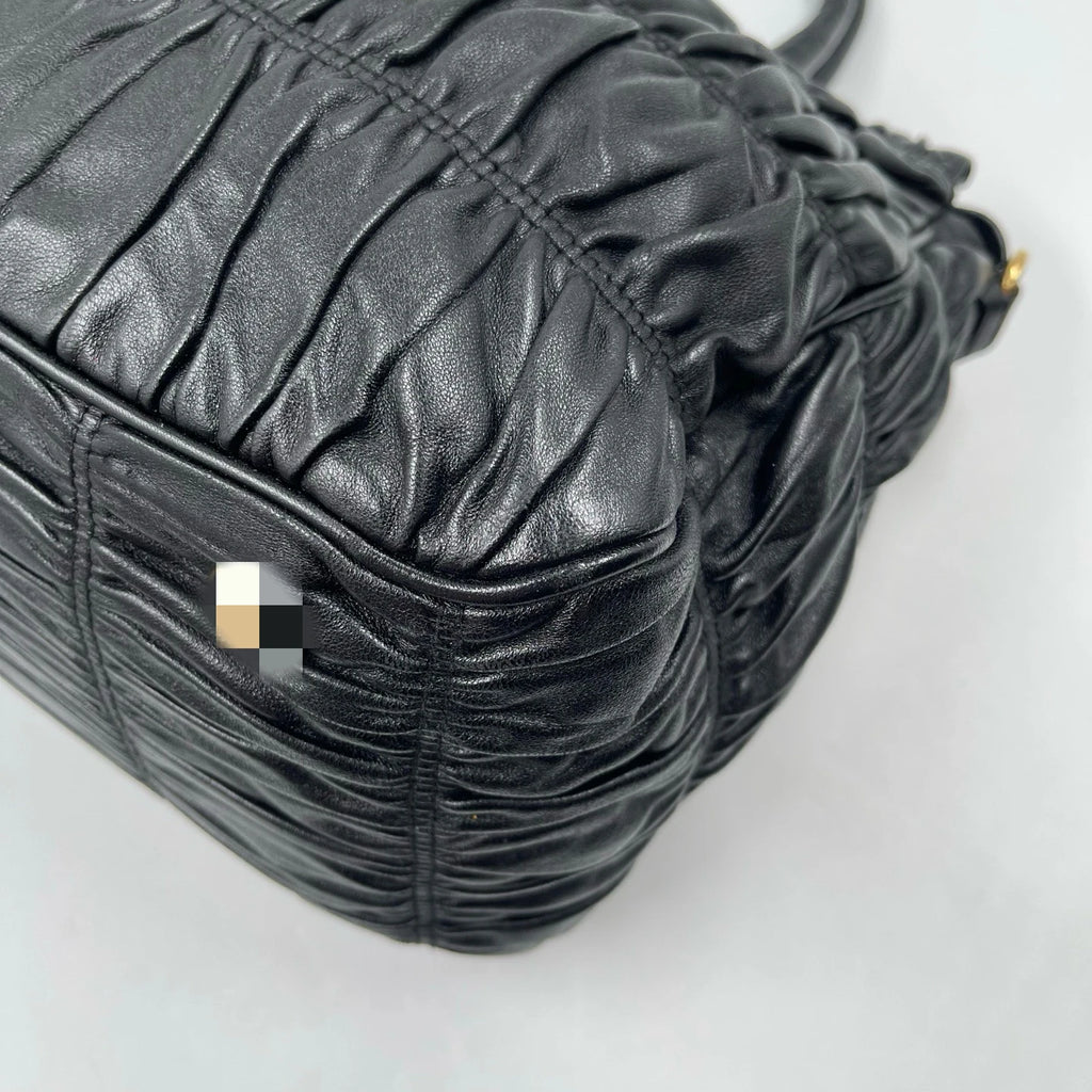 Luxury Second-hand Black Classic Retro Pleated Design Elegant Women's Crossbody Tote Handbag