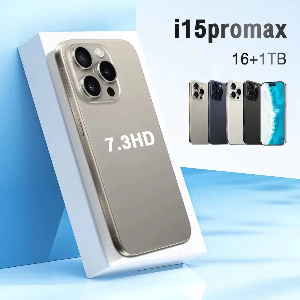 Unlocked Phone 15 Pro Max 8GB+512GB Dual Sim Card 4G 5G Smartphone 6.8 Inch OLED Screen I 15 Phone 15 Pro Max Smart Phone logo - Tidesmit