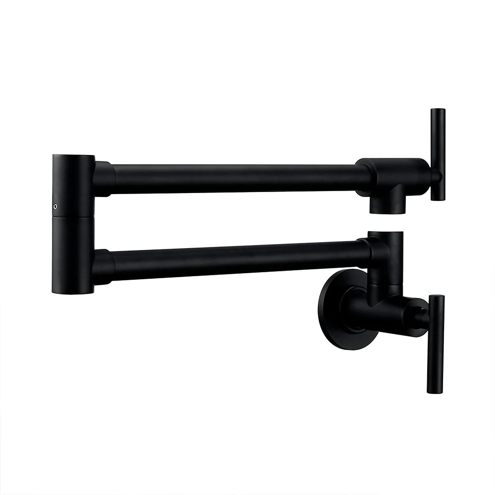 Brushed Nickel Kitchen Faucet Brass Wall Mounted Pot Filler Swivel Folding Retractable Rotary Stretch Kitchen Tap