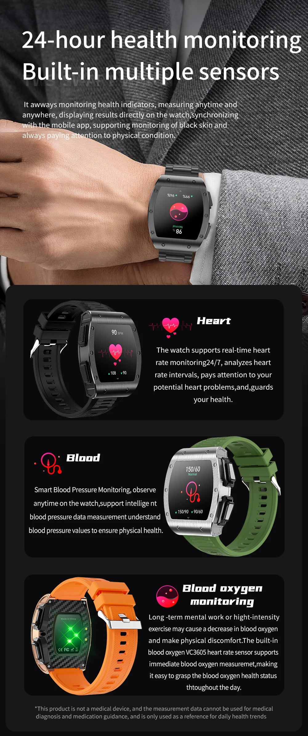 Jm09 2-in-1 TWS Smart Watch Wireless Earphones IP67 Waterproof Blood Oxygen Monitor Compass for Men's Sports Smartwatch Earbuds Tidesmit