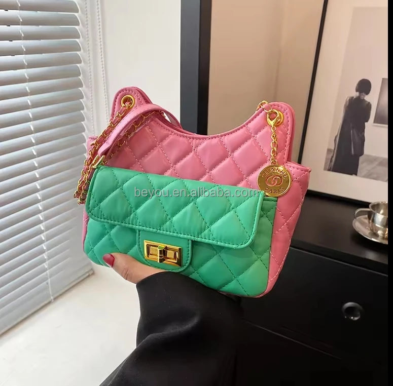 Pink Green Designer Chain Bags Crossbody Purses and Handbags Ladies Shoulder Luxury Women Hand Bags