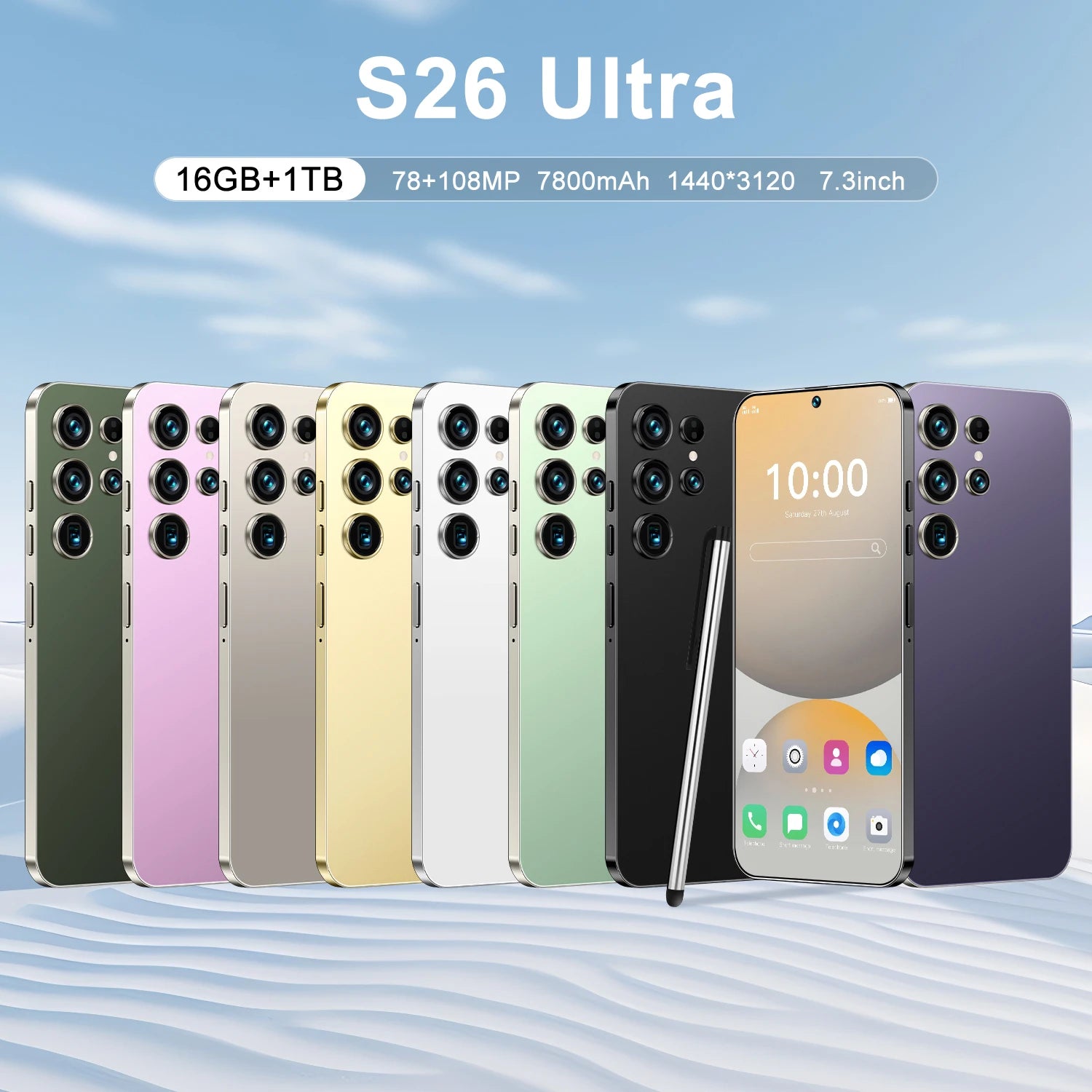 5G Smartphone 16GB RAM 1TB Storage - 7.3-inch HD Display Unlocked Tidesmit