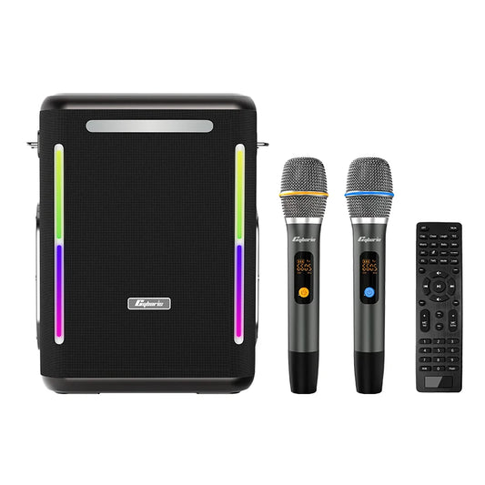 Bluetooth Speaker -400W High Power Karaoke BT5.3 Speaker Portable 360 Stereo Surround Waterproof Wireless Subwoofer with Dual Microphone Boombox