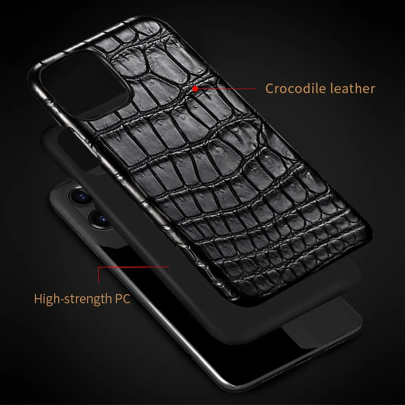 Crocodile Leather iPhone Case: Military-Grade Shock Protection Tidesmit