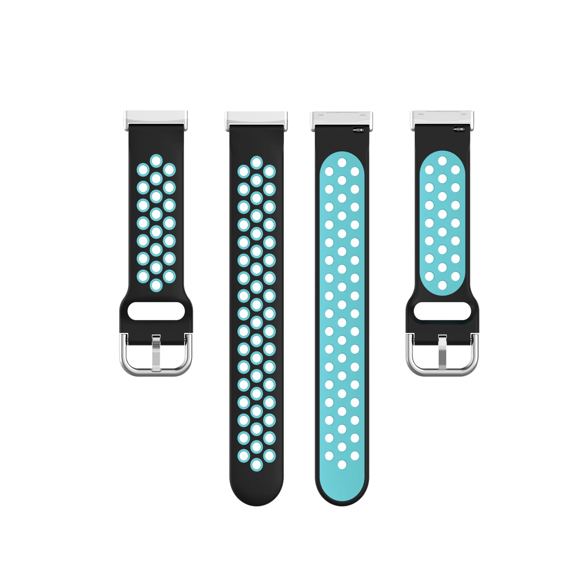 Colorful soft silicone sport strap for Fitbit Versa 3 and Sense smartwatches in vibrant pattern