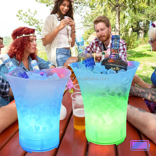 Bluetooth Speaker -Ice Bucket Wireless 360 Stereo Surround for Beach for Party, Wedding, KTV Portable Speaker with LED Light Show Ice B