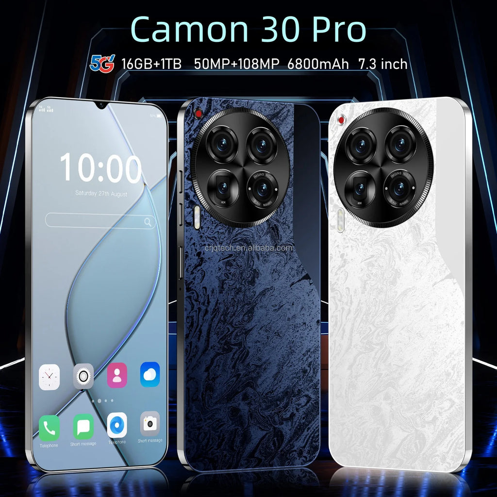 TECHNO NEW Original Camon 30 Pro Folding Mobile Phone James Business Dual-screen 108MP 5G Smartphone  865 Red Cowhide 12+512g - Tidesmit