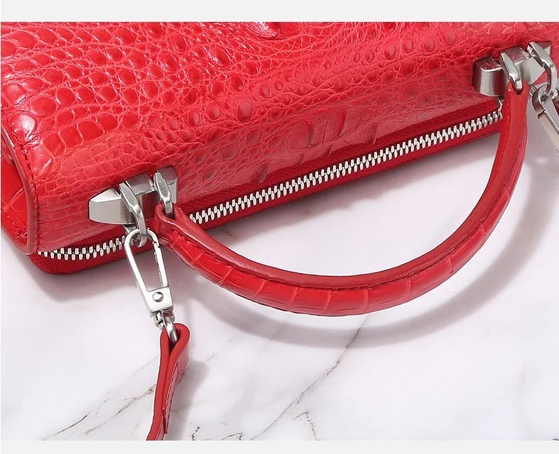 Fashion Designer Genuine Crocodile Leather Women's Small White Handbag Purse Authentic Crocodile Skin Female Flap Shoulder Bag