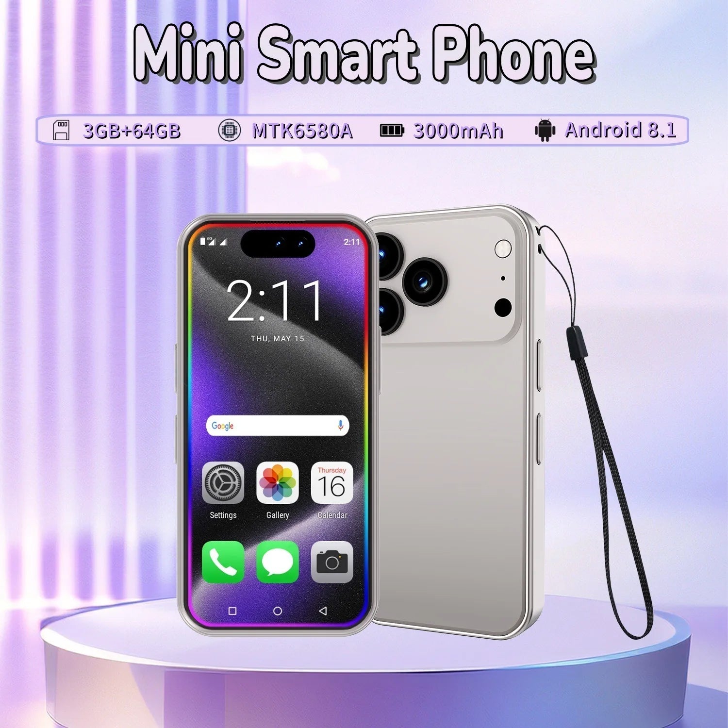 Android 8.1 Wholesale  Mini Smart Phone I17 Pro 4.9" Dual SIM  Smart 4G/3G 2GB 16GB WIFI 3000mAh Mobile Cell Phone Children Gift - Tidesmit