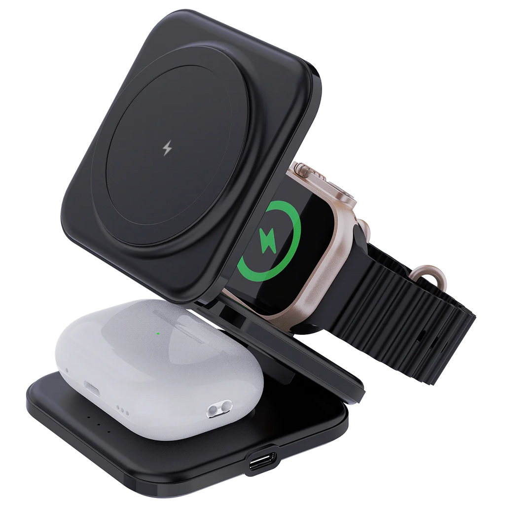 Custom Travel Station for iphone 15 Pro Max Foldable Power Bank Strong Magnetic New Multifunctional 3 in 1 Wireless Charger Tidesmit