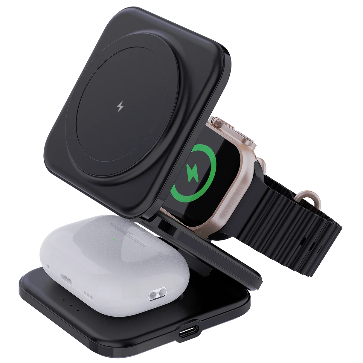 Custom Travel Station for iphone 15 Pro Max Foldable Power Bank Strong Magnetic New Multifunctional 3 in 1 Wireless Charger Tidesmit