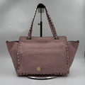 Wholesale Second-hand Luxury Handbags | Genuine Leather Pale Pink Shoulder Bag with Rivet Design | Fashion Statement Piece