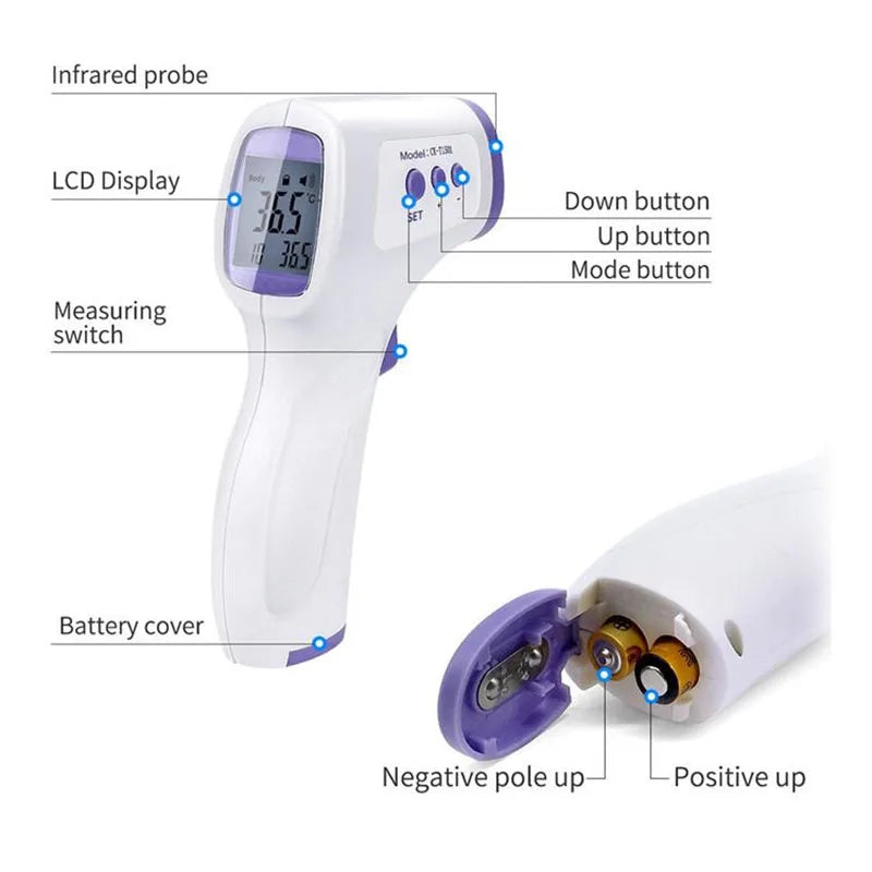 Forehead Digital Display Thermometer Non-contact Infrared Infant Temperature Fever Safety Health Measurement Tool