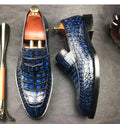 Goodyear Welted Trendy Crocodile Leather Shoes for Men Slip-on Loafers Business Career Occasion Footwear Men's Dress Shoes