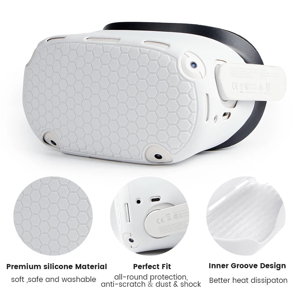 Silicone Protective Cover Shell Case for Oculus for Quest 2 Anti-Scratches VR Head Cover Accessory Tidesmit