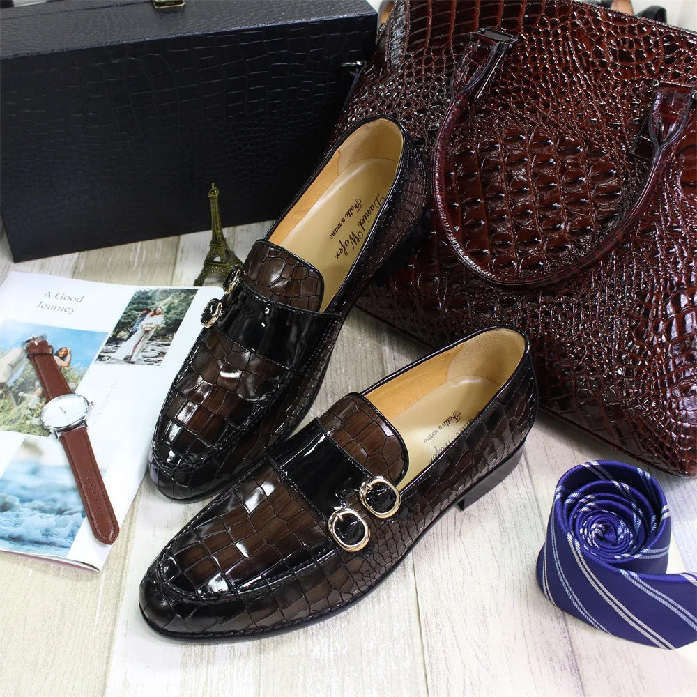 Dropshipping Classic British Men's Dress Shoes Genuine Leather Office Loafers Height Increasing Big Size Fashionable Formal